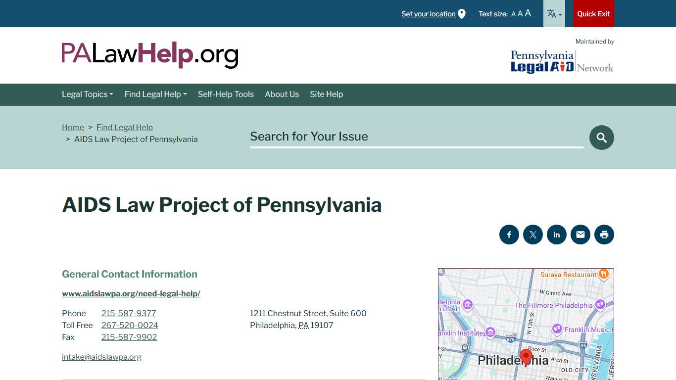 AIDS Law Project of Pennsylvania | PALawHELP.org - Your Online Guide to Legal Information and Legal Services in Pennsylvania