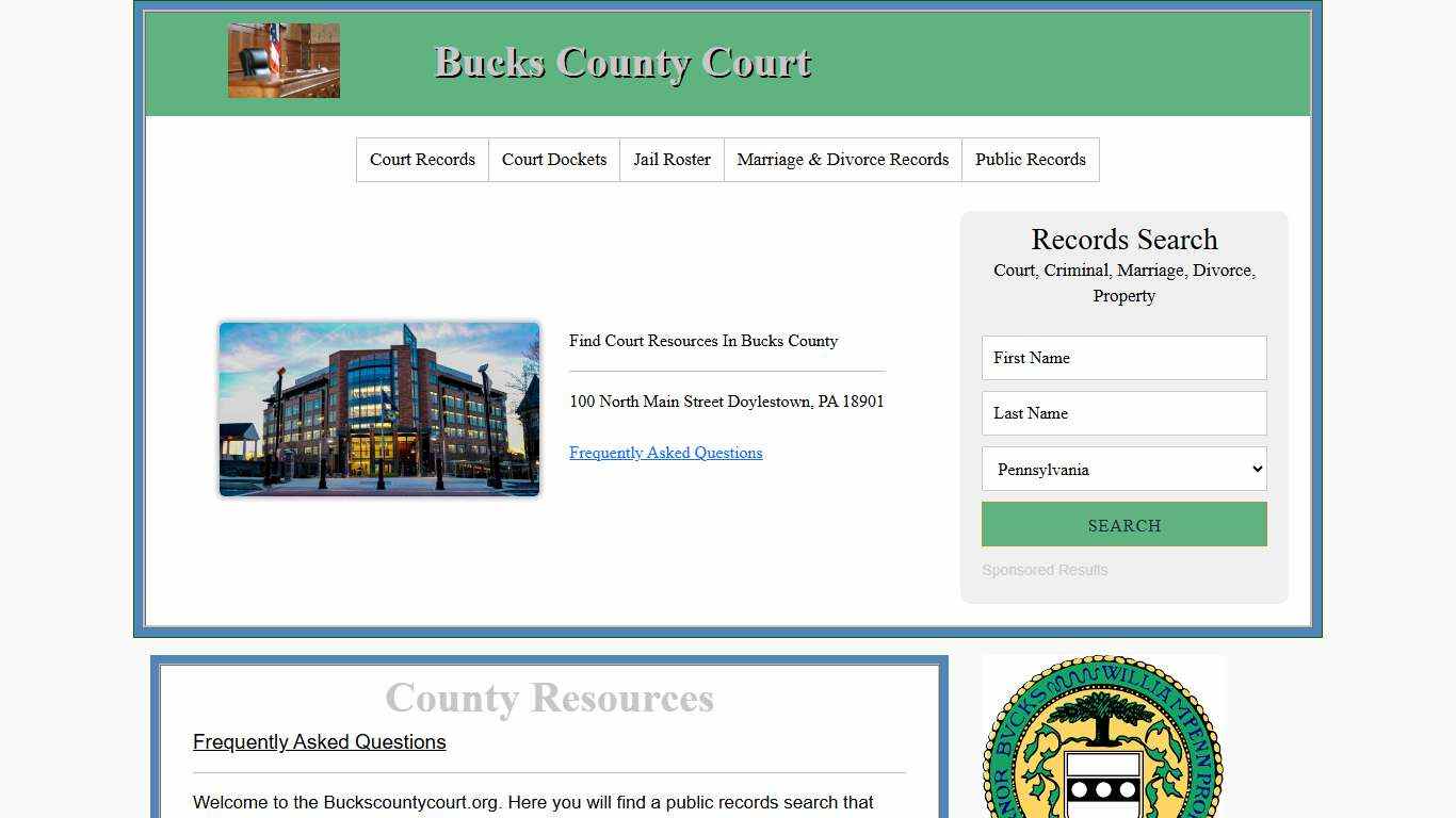 Bucks County Court | Court Records